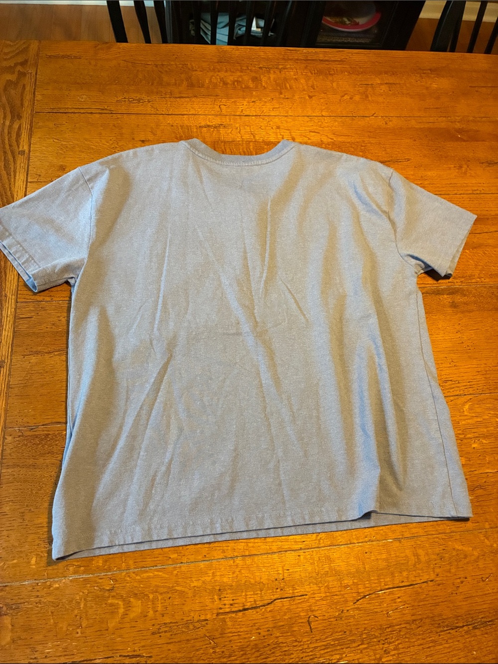 Carhartt woman’s Short-Sleeve Henley Pocket Tee in Heather Blue - Picture 5 of 5